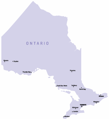 Simplified Map of Ontario